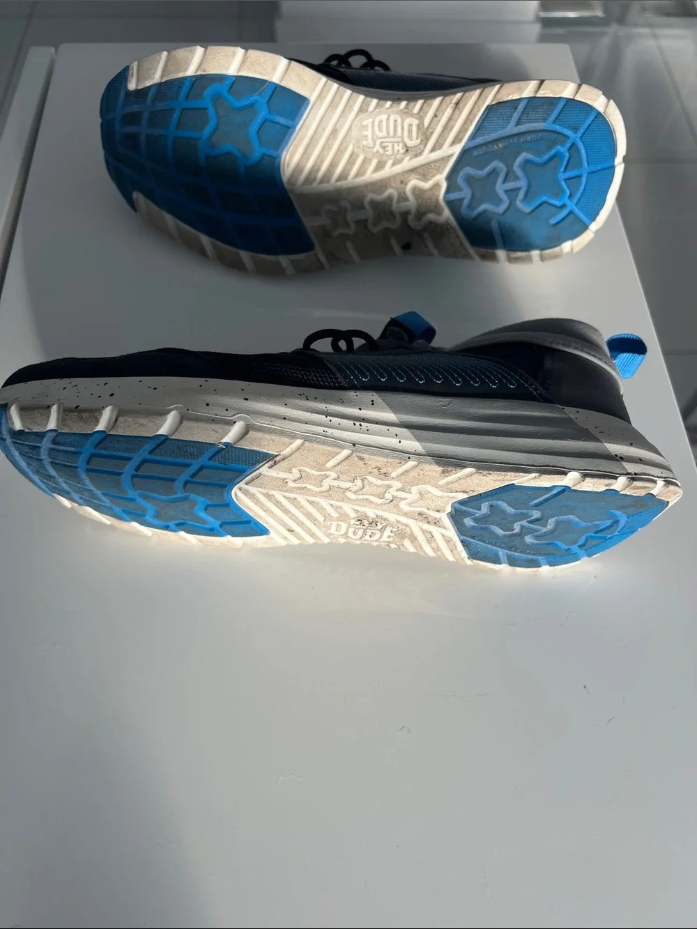 Hey Dude Black and Blue Athletic Sneakers